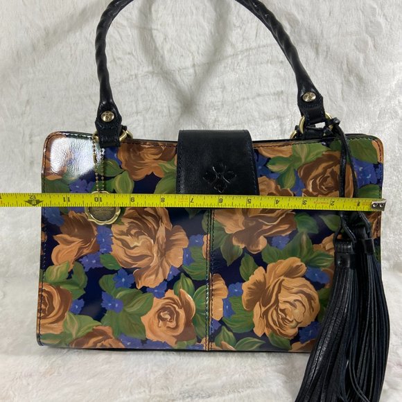 Patricia Nash Leather Rienzo Blue Sky Rose Bag Handbag Purse EUC - Picture 10 of 12